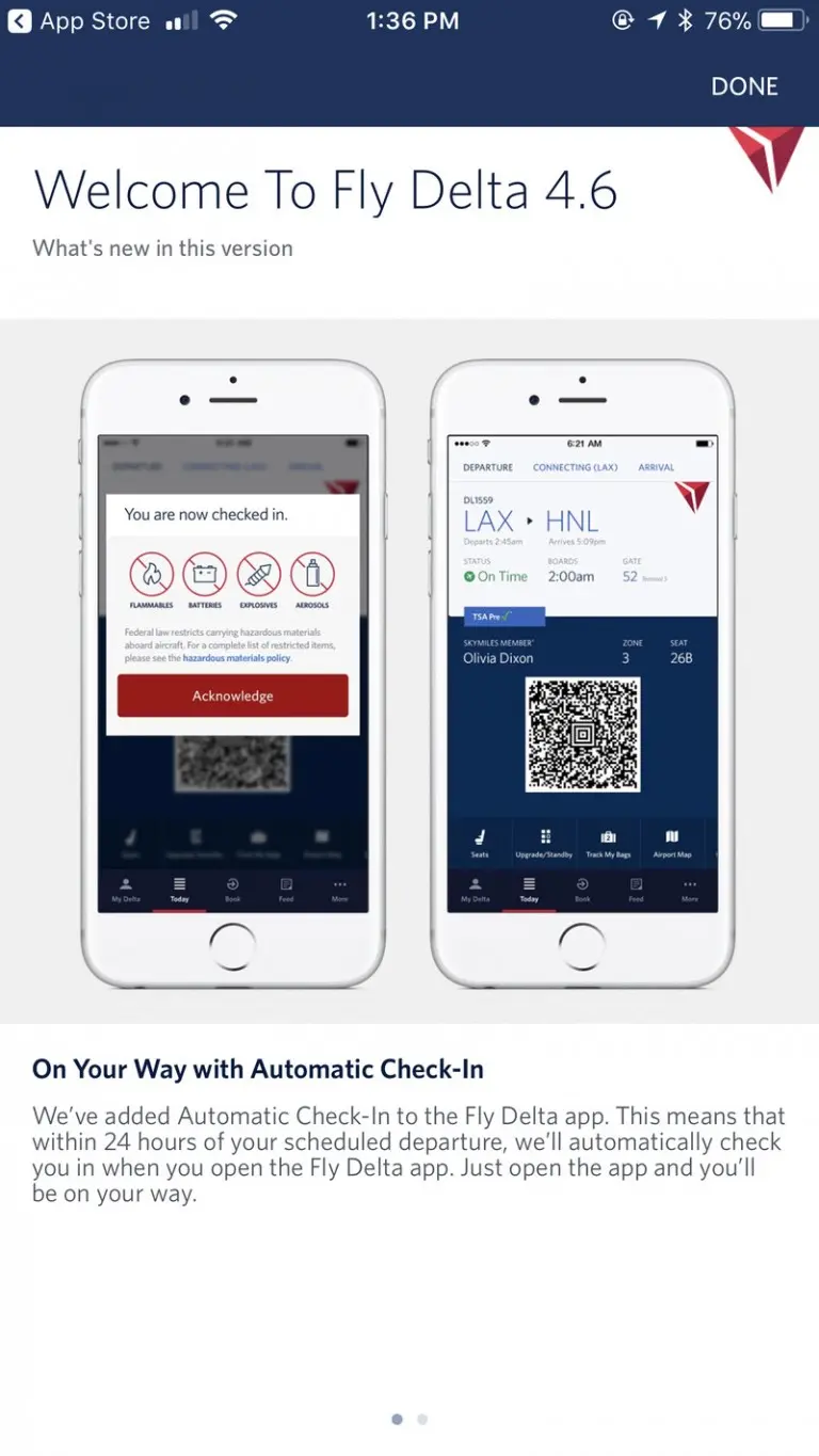 Delta Airlines permite hacer check-in desde app