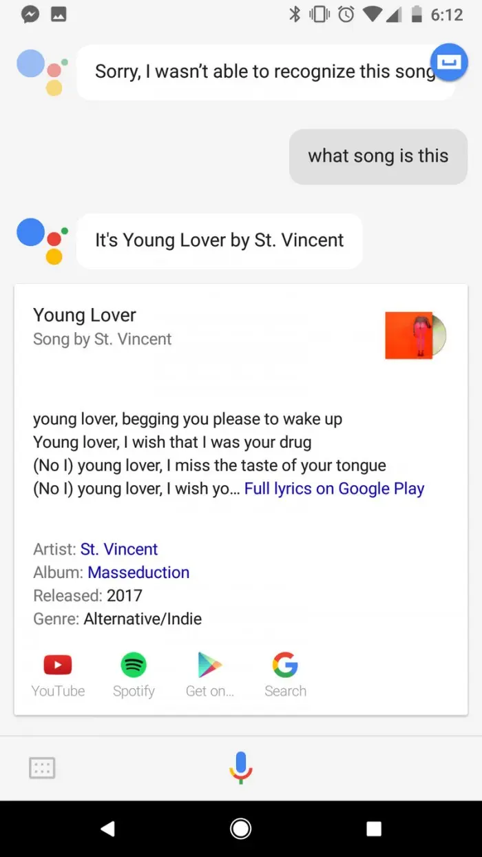 Google Assistant ya es capaz de reconocer canciones