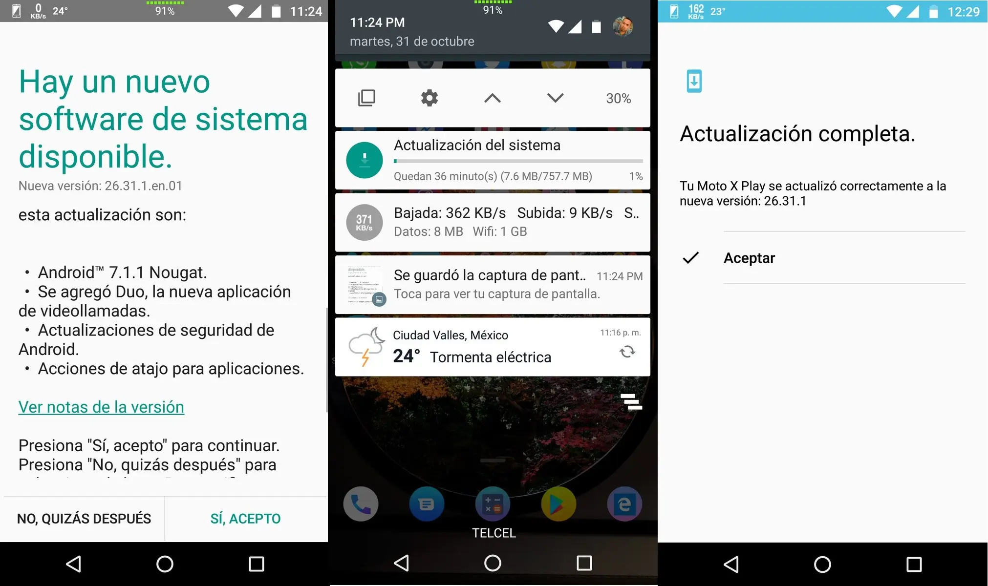 moto x play actualizacion android 7.1.1 nougat mexico