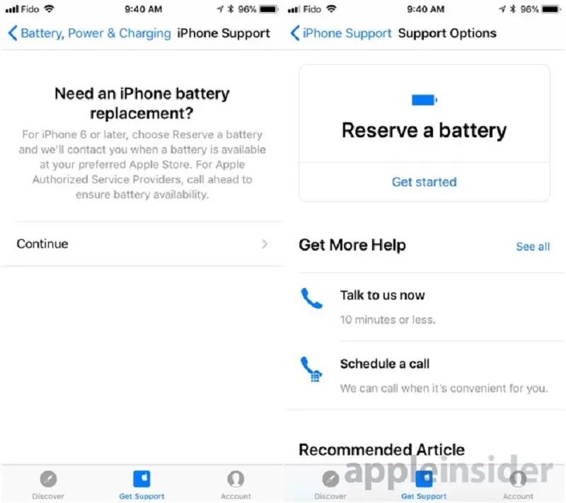 Apple prueba sacar cita para el cambio de batería en iPhone 6
