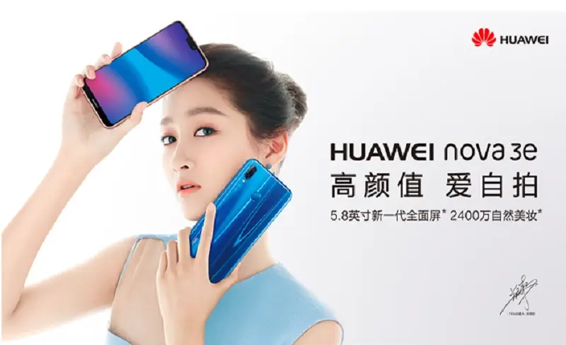 Huawei Nova 3E el primero con cámara frontal de 24 MP