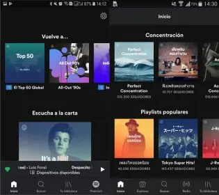 Así luce la nueva versión de Spotify para Android