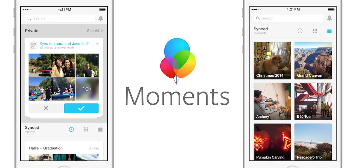 Facebook cerrará la aplicación para compartir fotos “Moments” el 25 de febrero