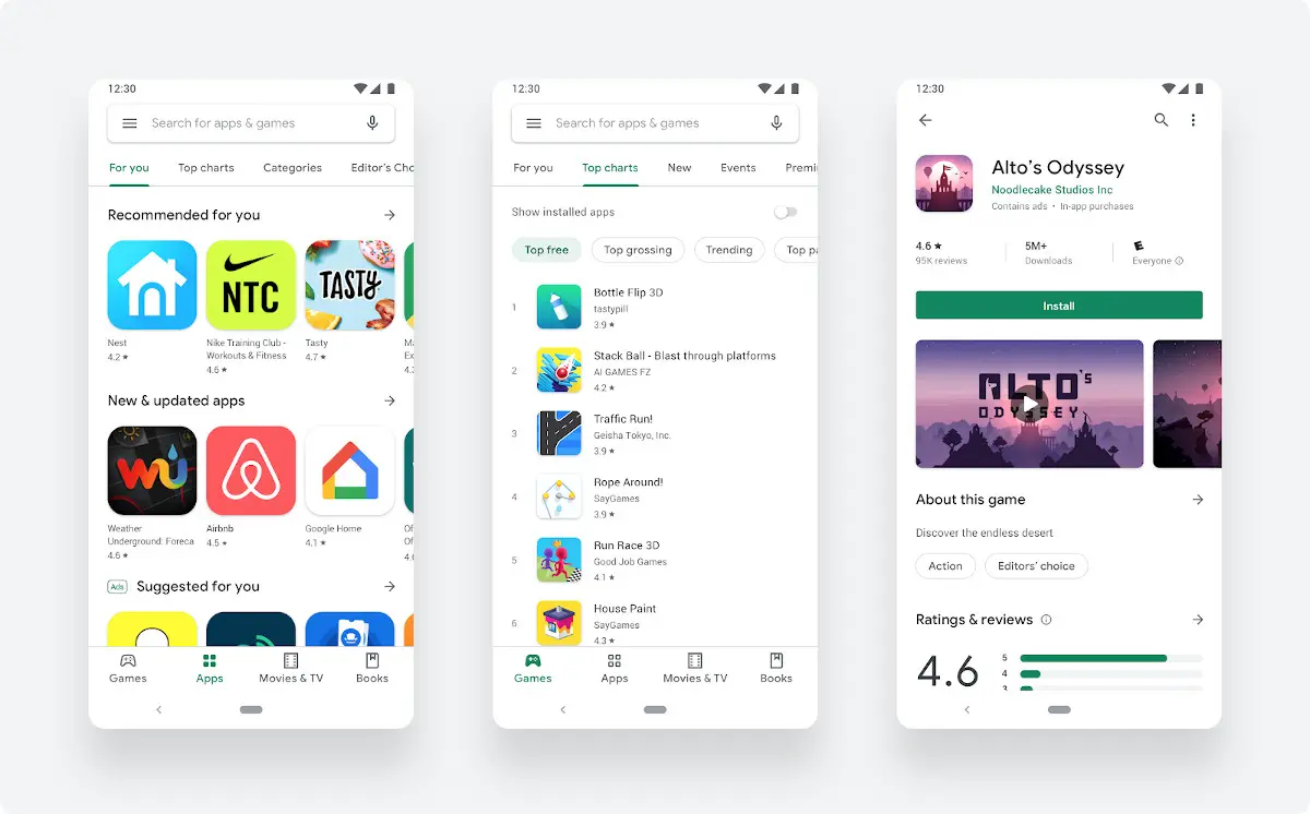 Google Play Store estrena nueva interfaz
