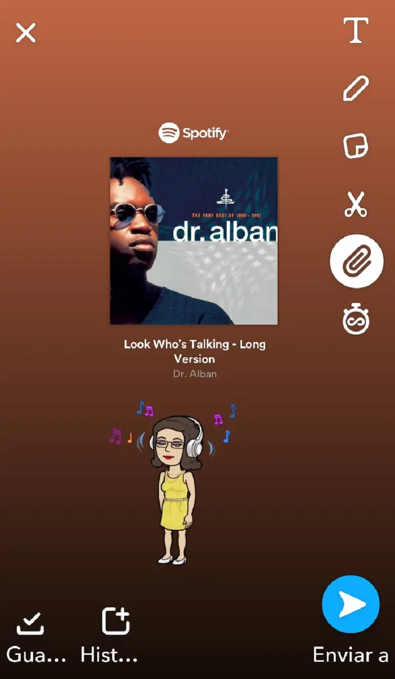 Spotify ahora se puede compartir en Snapchat