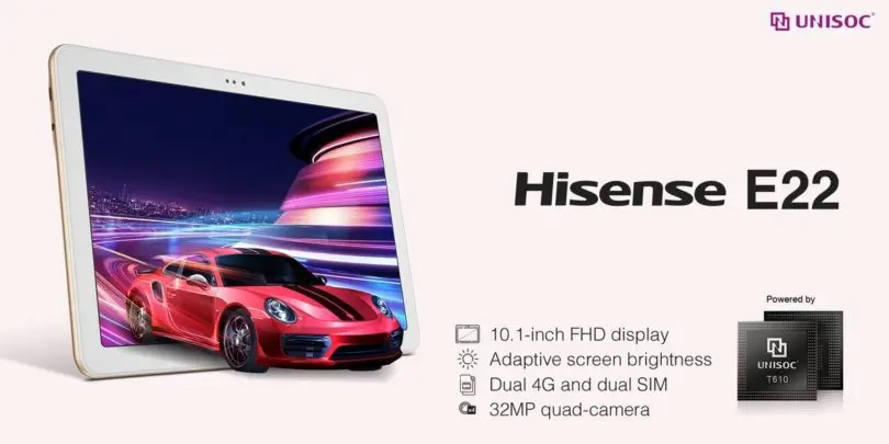 Hisense E22 es la nueva tablet con cuatro cámaras y procesador UNISOC
