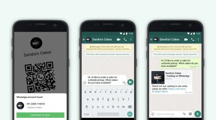WhatsApp para negocios comparte códigos QR