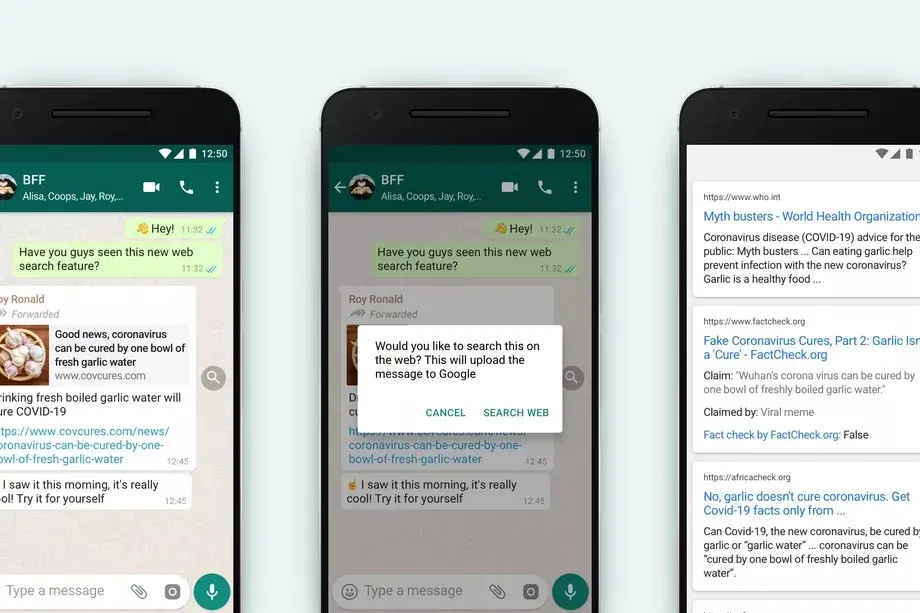 WhatsApp añade un buscador para detectar noticias falsas