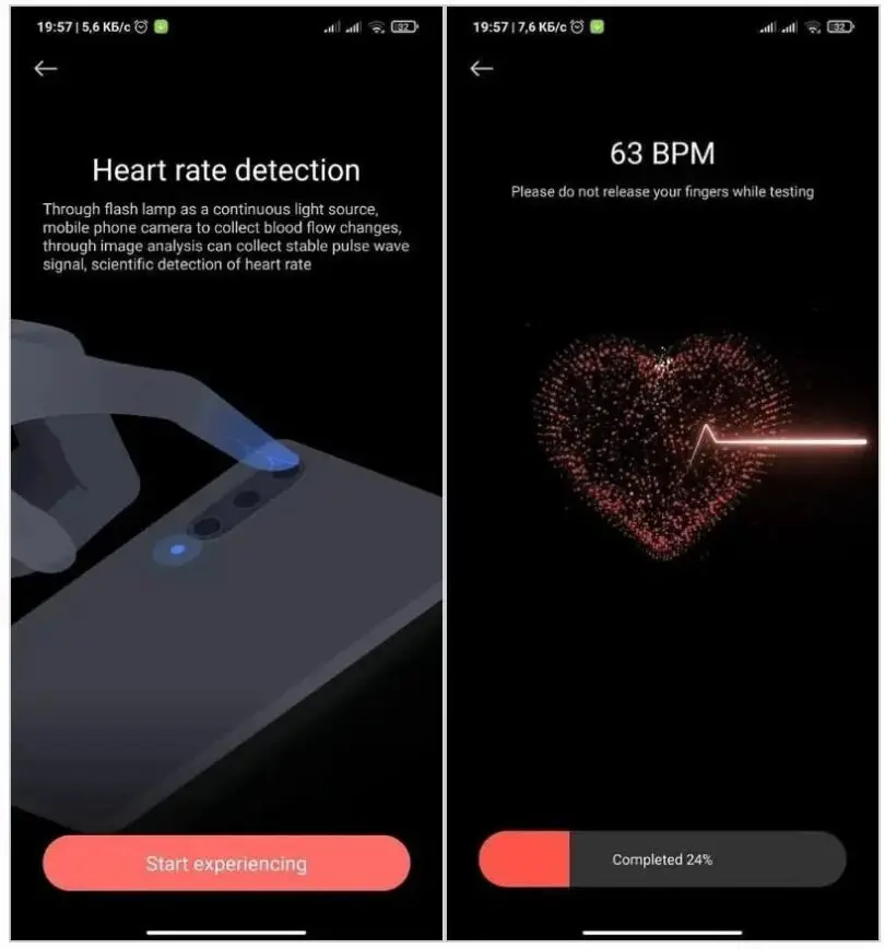 Cámara de smartphones Xiaomi miden el ritmo cardiaco