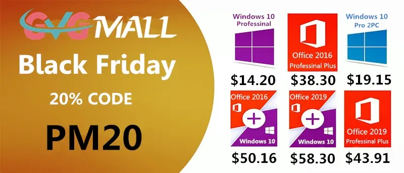 GVGmall lanza sus promociones de Black Friday: Windows 10 PRO a .18 USD