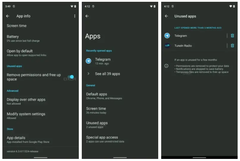 Android 12 hibernará aplicaciones que no se utilicen