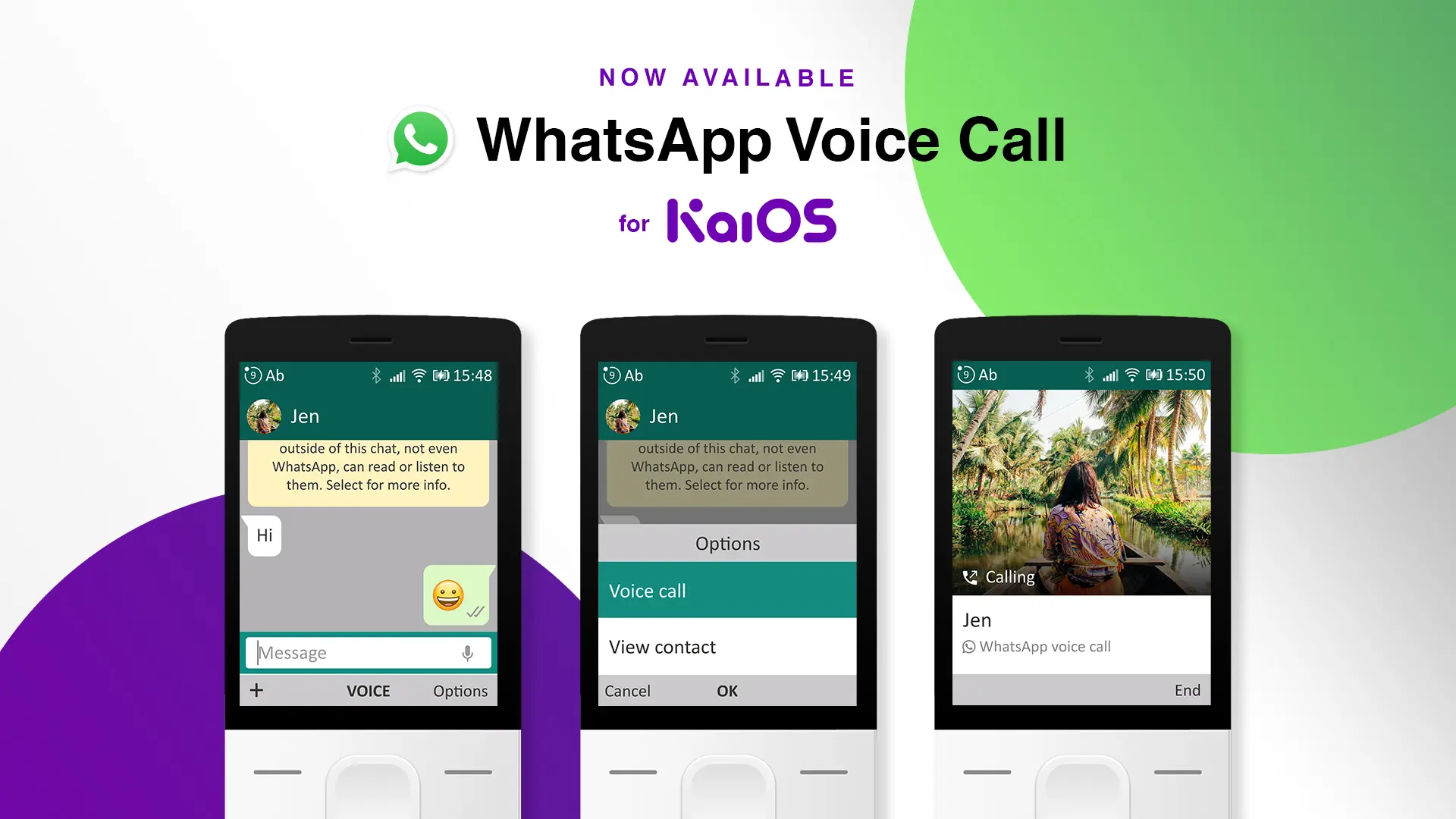 Ya puedes hacer llamadas de voz con WhatsApp en dispositivos KaiOS.