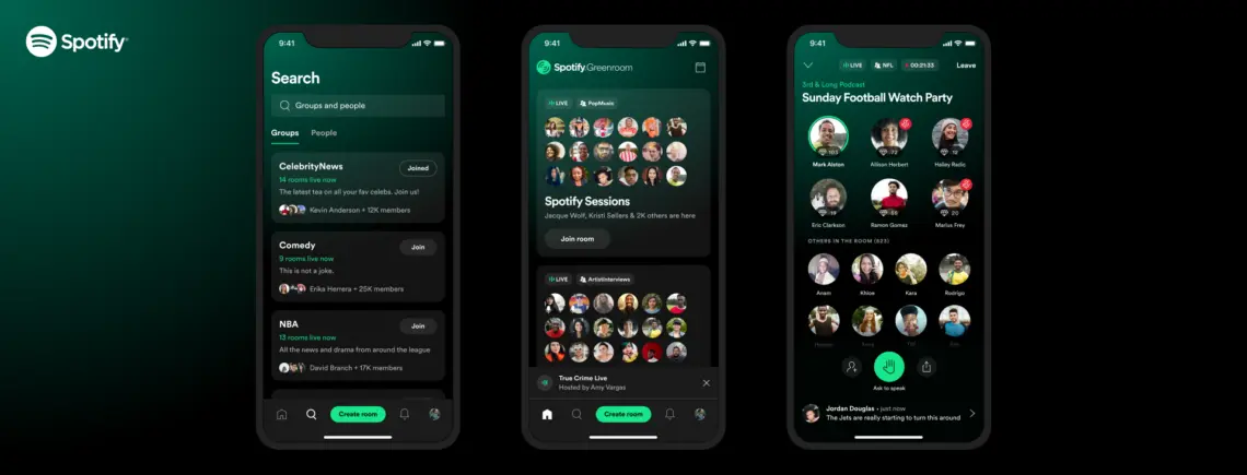 Greenroom, la app de audio en vivo de Spotify es oficial