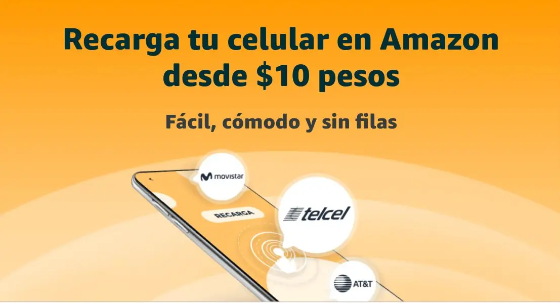 Ya puedes recargar tu celular en Amazon México desde 10 pesos