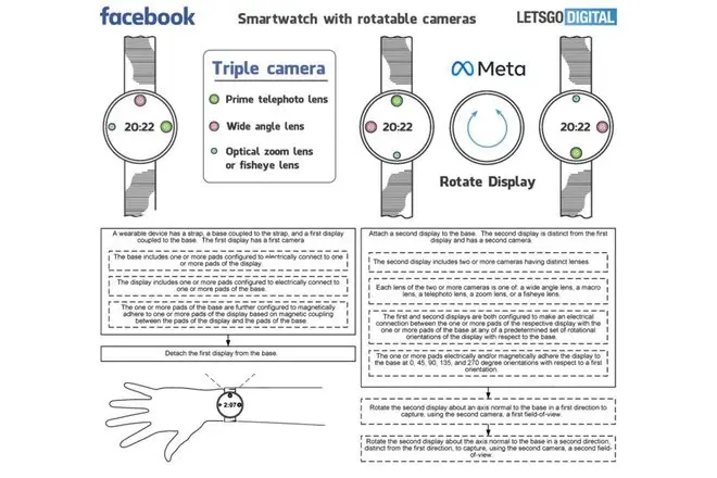El smartwatch de Facebook llegaría con pantalla y cámara desmontable