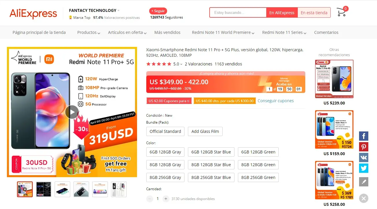 El Redmi Note 11 Pro+ 5G un precio de locura durante el Xiaomi Fan Festival en AliExpress
