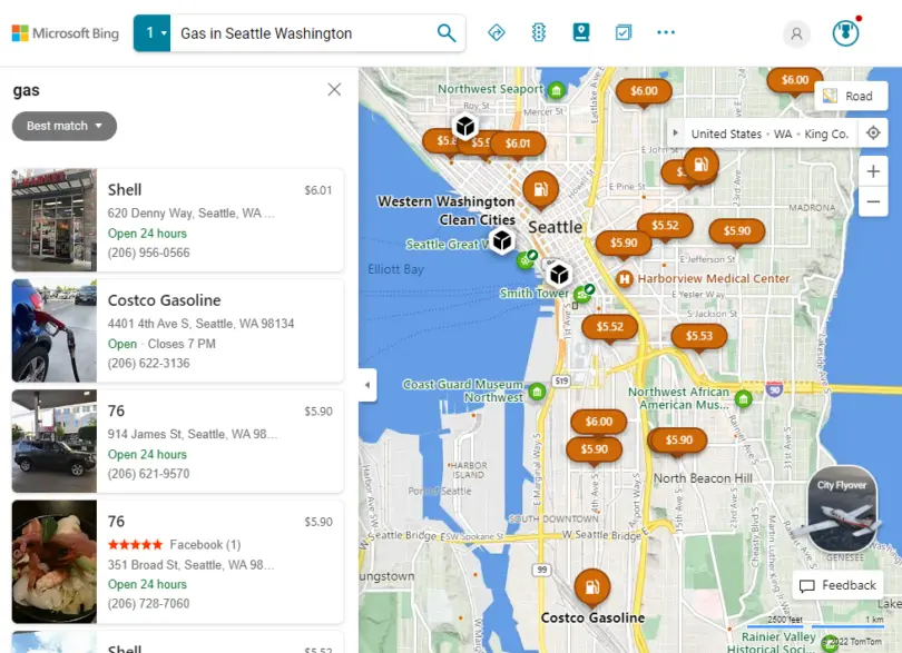 Microsoft actualiza Bing Maps: ahora muestra el precio de gasolina, medidor de distancia y más