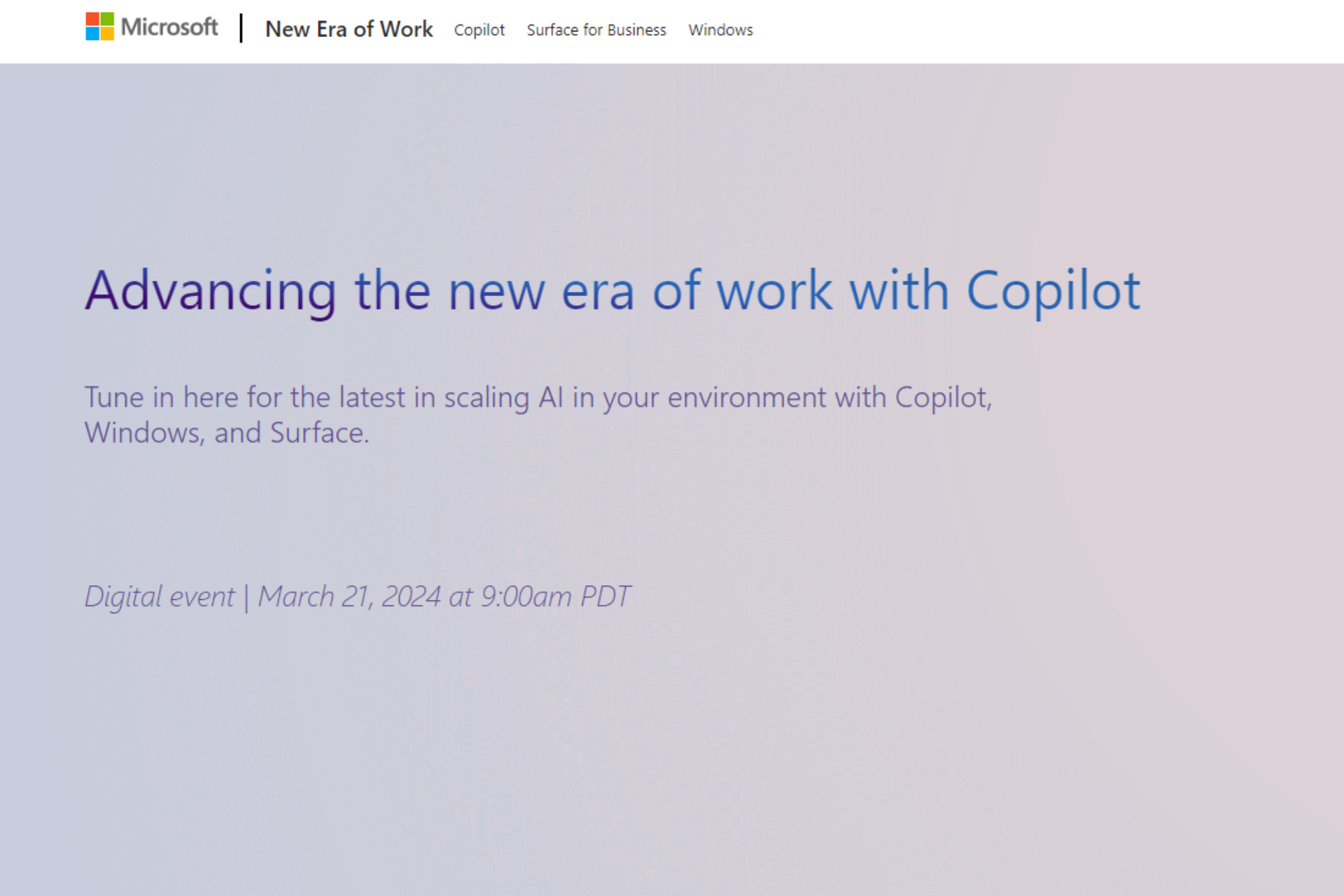 Microsoft presentará nuevas Surface y mejoras en Copilot el 21 de marzo