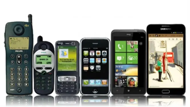 Evolución de teléfonos celulares a través del tiempo