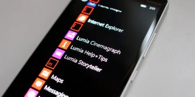 Aplicaciones renombradas con la marca Lumia.