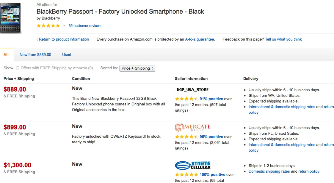 BlackBerry Passport Amazon