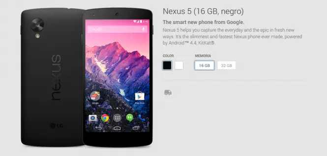 Google Play tuvo stock de Nexus 5 durante algunas horas.
