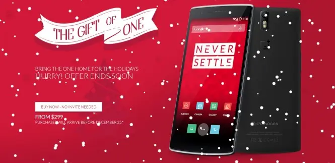 OnePlus abre la venta del One con motivo de las fiestas de fin de año.