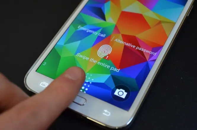 Lector de huellas dactilares en el Samsung Galaxy S5