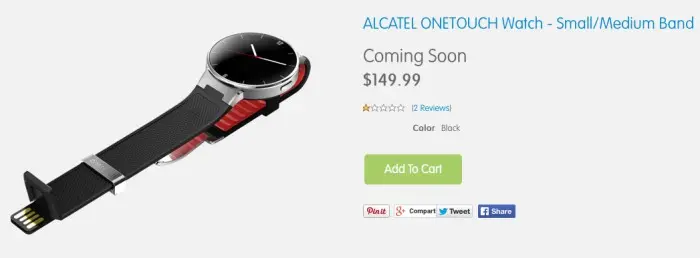 alcatel one touch watch presale