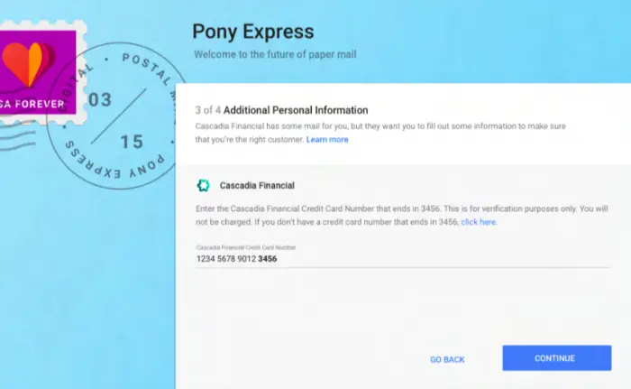 Datos requeridos para usar Pony Express