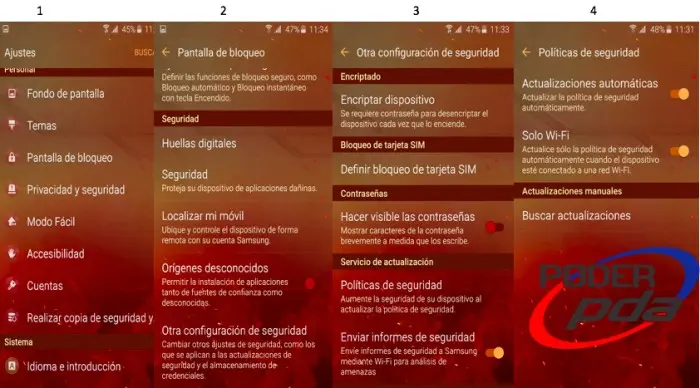 Pasos para activar las políticas de seguridad