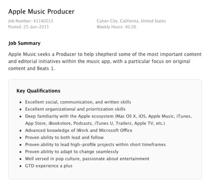 apple music producer