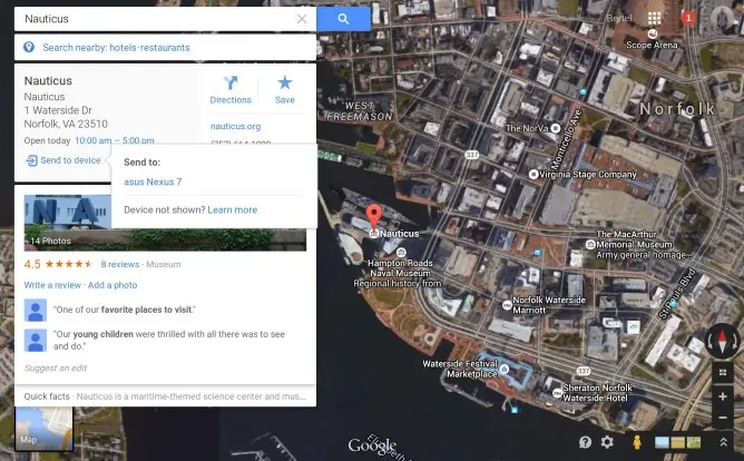 mapa google a dispositivo
