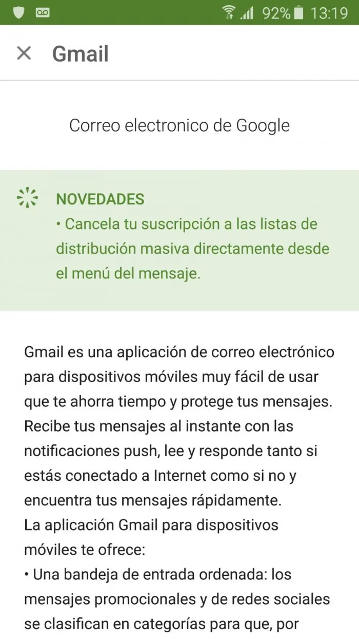 gmail  android update