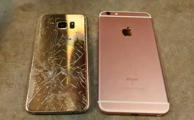 Galaxy S7 Edge y iPhone 6s test de caidas