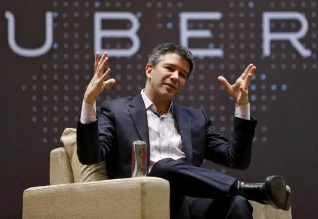 Uber CEO Travis Kalanick speaks to students during an interaction at the Indian Institute of Technology (IIT) campus in Mumbai, India, in this January 19, 2016 file photo. REUTERS/Danish Siddiqui