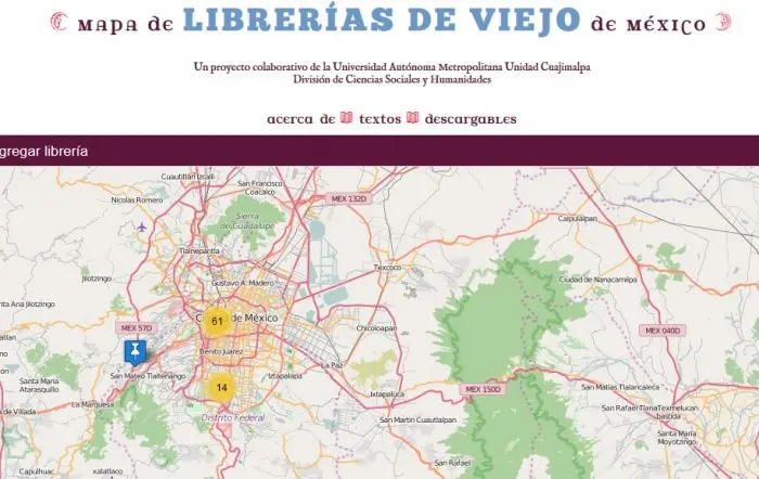 Mapa de Librerias de viejo de México