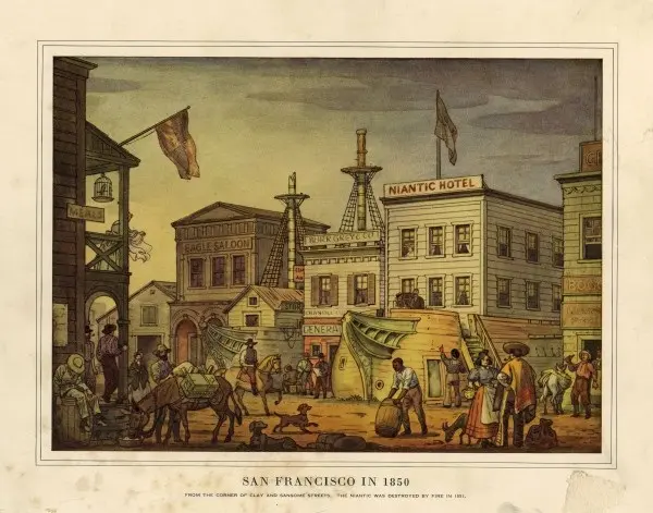 San Francisco, California en 1850 Fiebre del Oro Hotel Niantic