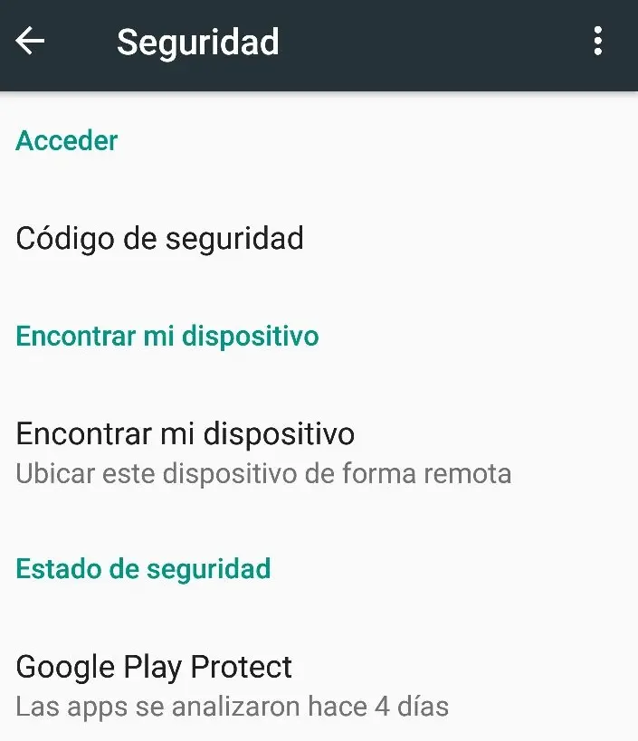 google play protec ajustes