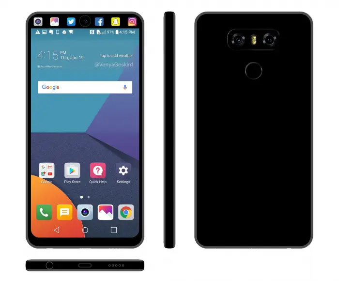 Un diseño conceptual del LG V30