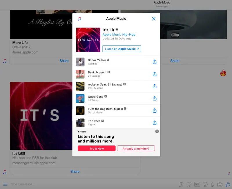 El bot de Apple Music en Messenger podrá recomendarte temas de acuerdo a los emojis que le envías