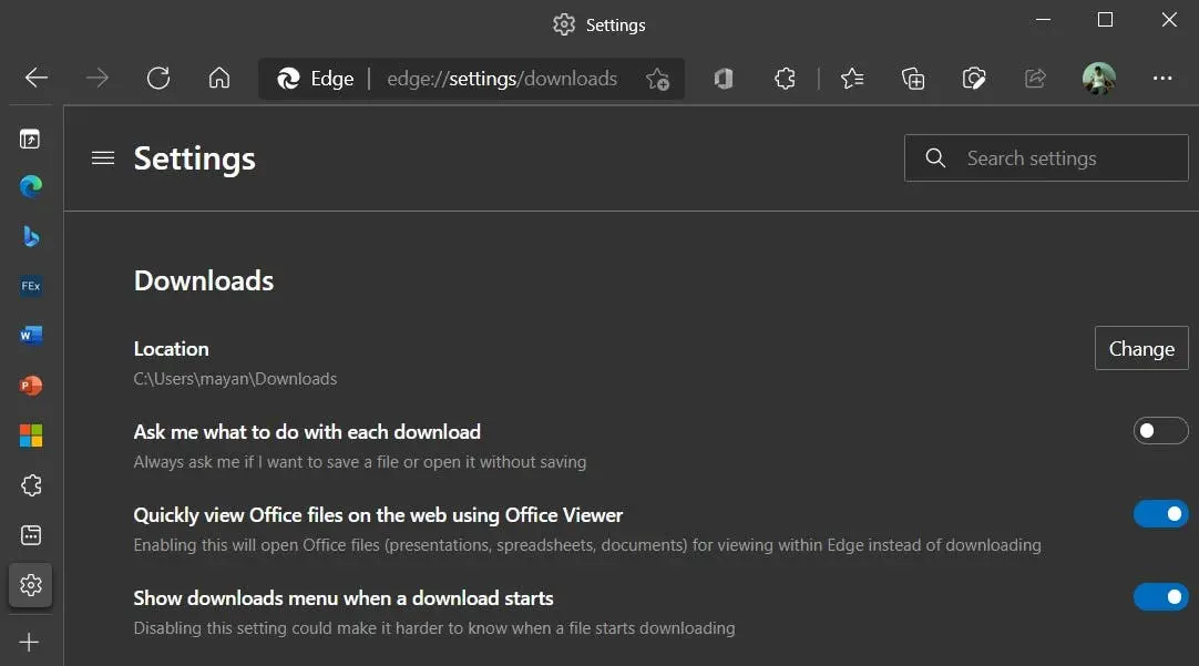 Edge agrega integración con Microsoft Office y Windows Search